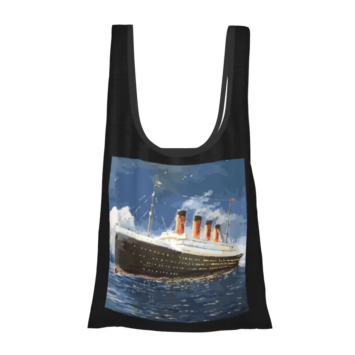 The Most Popular Ship Of All Times, Titanic. Portable Tote Large Capacity Shopper Bag Groceries Handbag Shoulder Bag