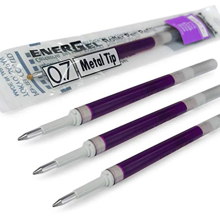

4 X Energel 0.7mm Refill Metal Tip Lr7 - Fits Energel Xm, Bl77/Bl57/Bl37 - Violet