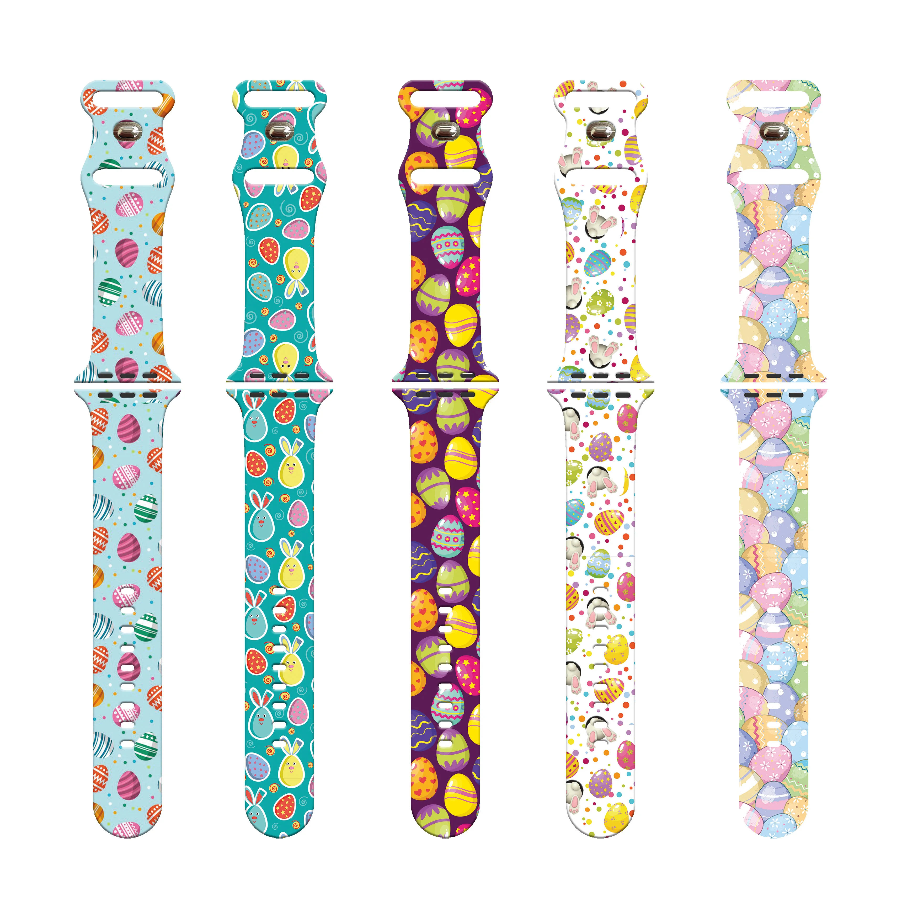 

Easter Egg Printed Strap for Apple Watch 10 9 8 7 Silicone Band Replaceable Bracelet for iWatch 38mm 40mm 41mm 42mm Watchband