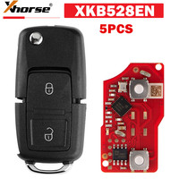 5PCS XHORSE XKB528EN B5 Style Two Buttons Folding Remote Key Second Generation for VVDI Key Tool, VVDI2(English Version)