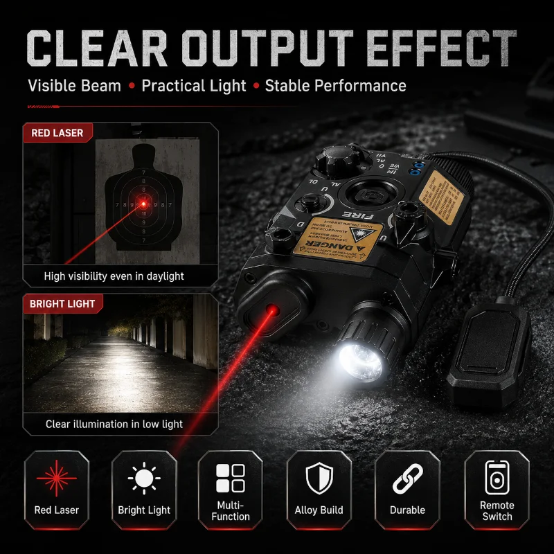 Multifunctional Adjustable Red Laser Indicator Alloy PEQ15 Component for Hobby Model Modification