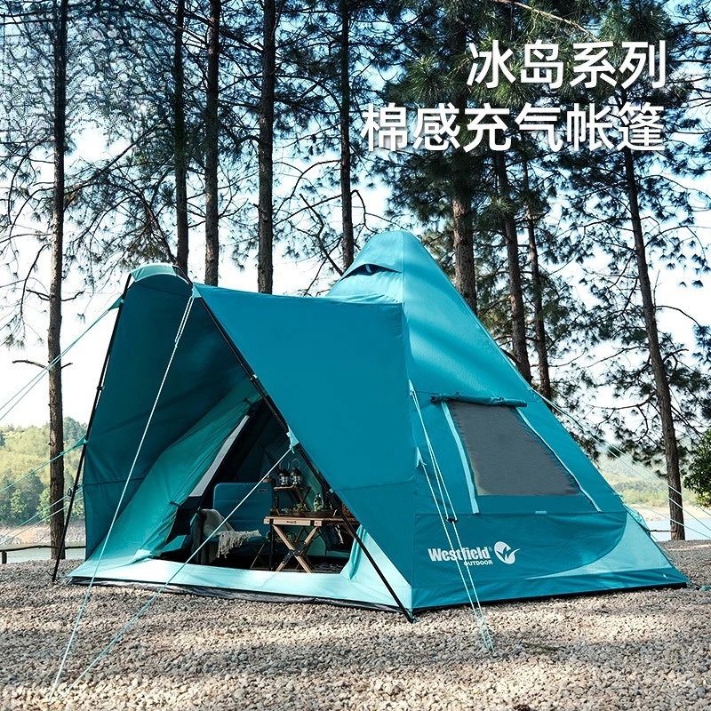 Double rainproof thickened camping tent outdoor pyramid house overnight