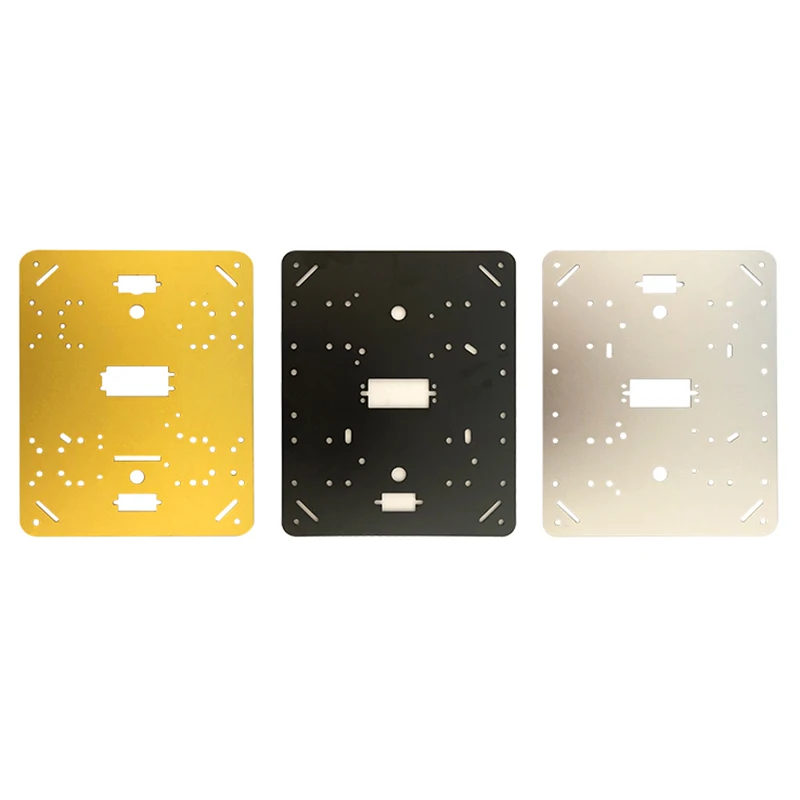 Placa inferior de carro inteligente, Panel de chasis, carro de montaje de expansión DIY, placa superior de aleación de aluminio, expansión de orificio multiservo