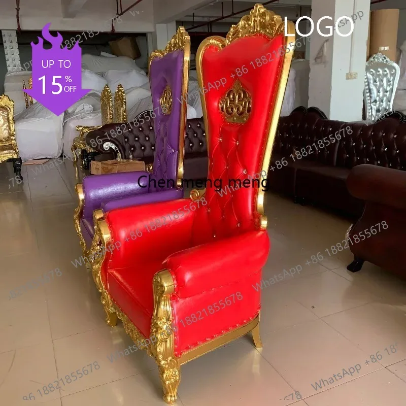 M183 Solid wood frame Crown Queen Chair European Solid Wood High Back Chair with armrest Banquet Mermaid Chair for wedding