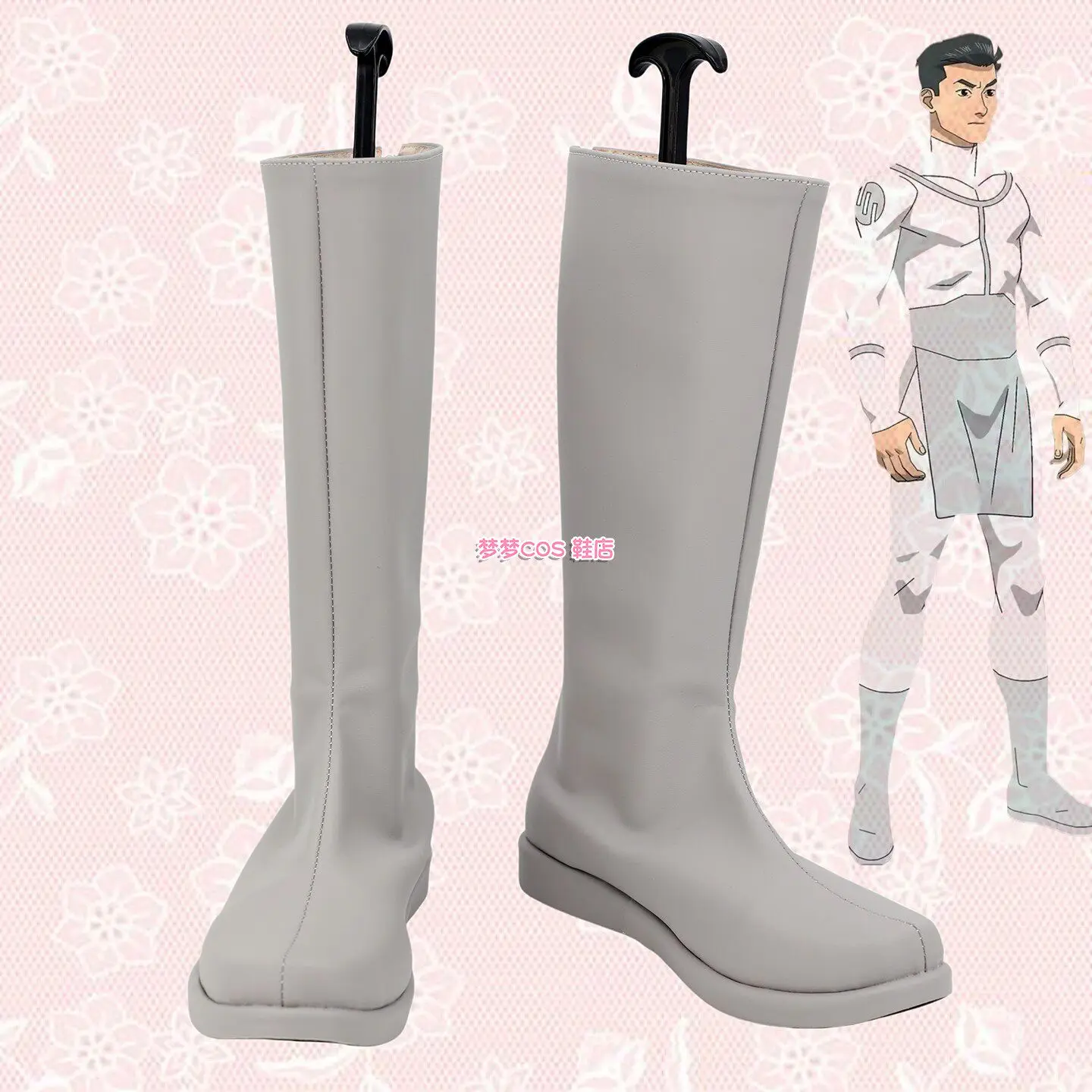 Invincible Viltrumite Mark Grayson Cosplay Shoes Grey Boots Halloween Carnival Party Christmas Costume Prop For Men Male Adult