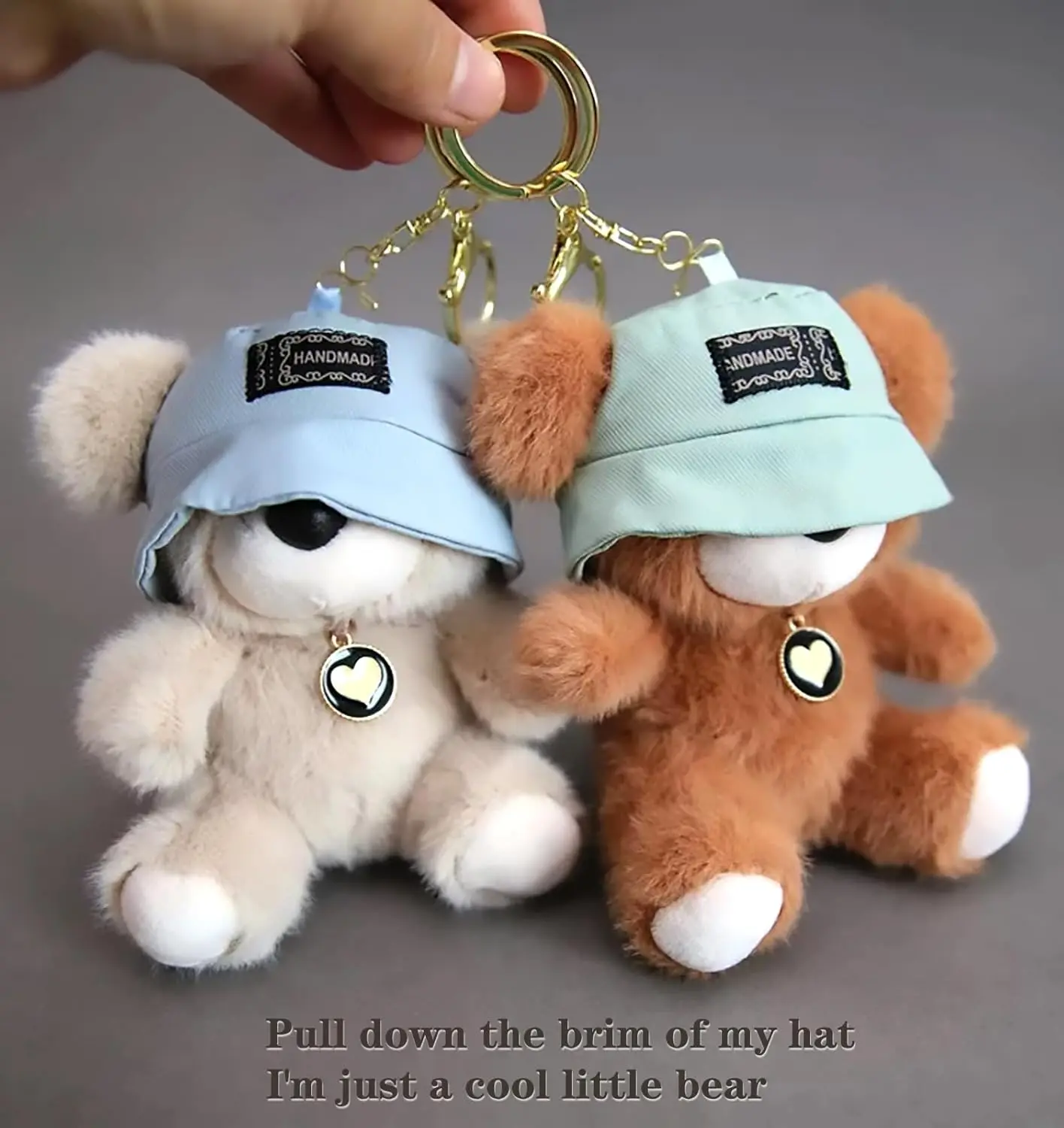 Adorable Plush Bear Keychain Charm for Handbags, Purses, Backpacks, and Car Keys - Perfect Gift