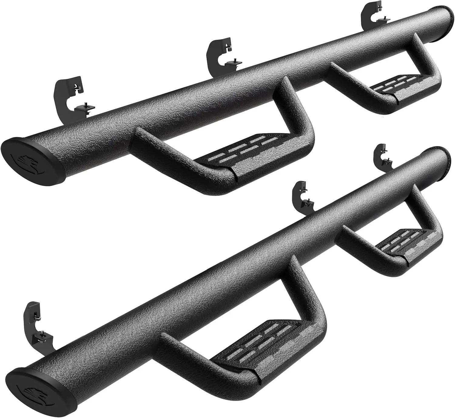 Textured Black Drop Step Rails for 2015-2026 Chevy Colorado GMC Canyon Crew Cab, Steel, Anti-Slip