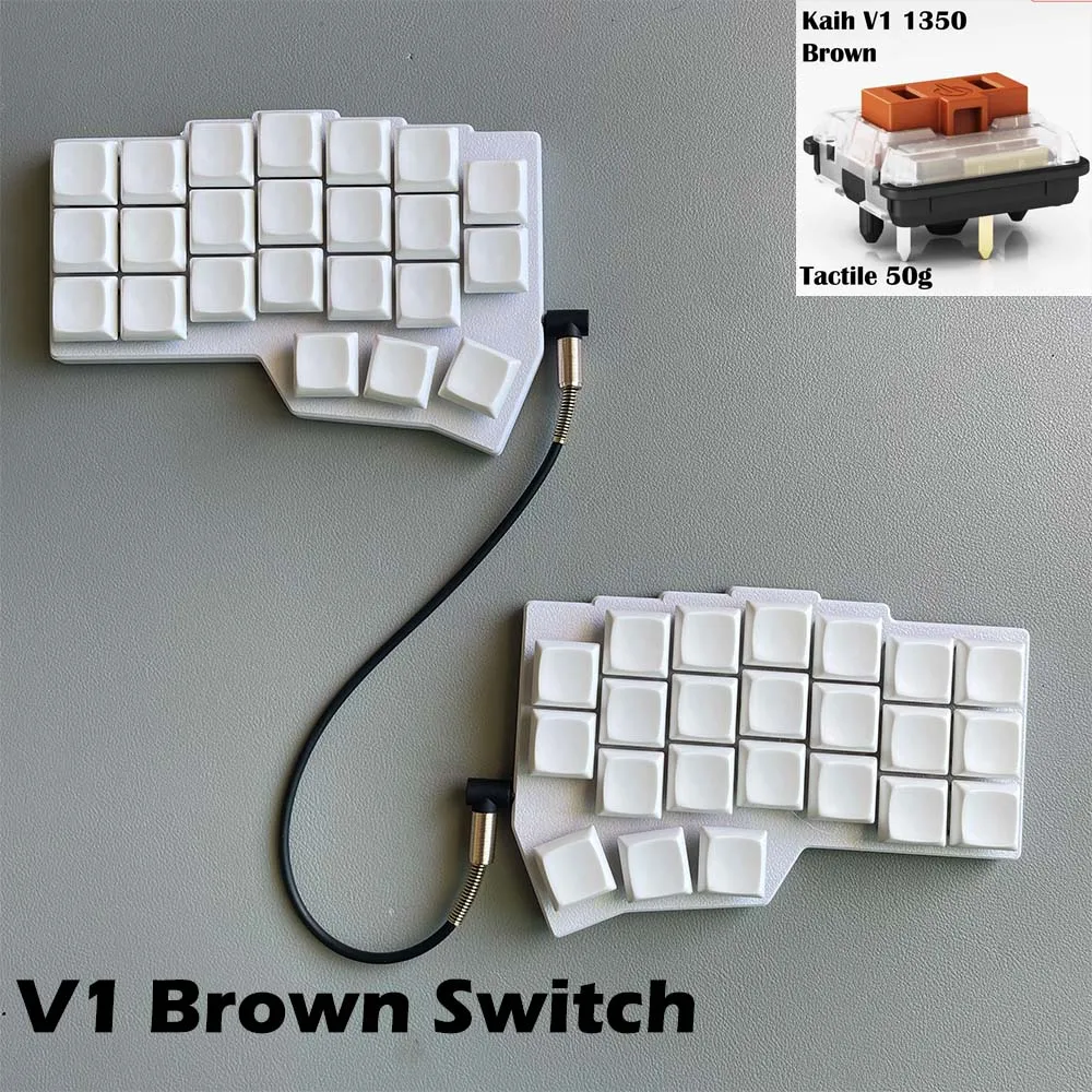 CHOC Corne Laag profiel gesplitst mechanisch toetsenbord Bedraad Hot-swap Kaih Chocalate V1/V2 Schakelaar Bedraad RGB VIAL Programmeerbaar