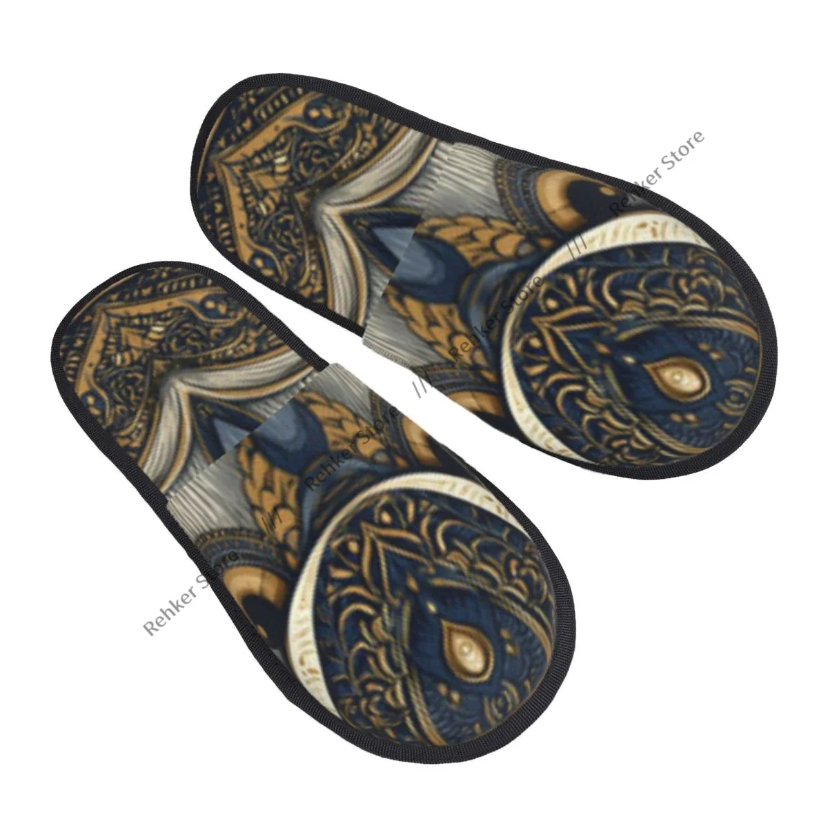Owl Head Moon Phases In Cream Colors Indoor Slippers Furry Slipper Winter Home Shoes House Flat Closed Toe Slides Flip Flops