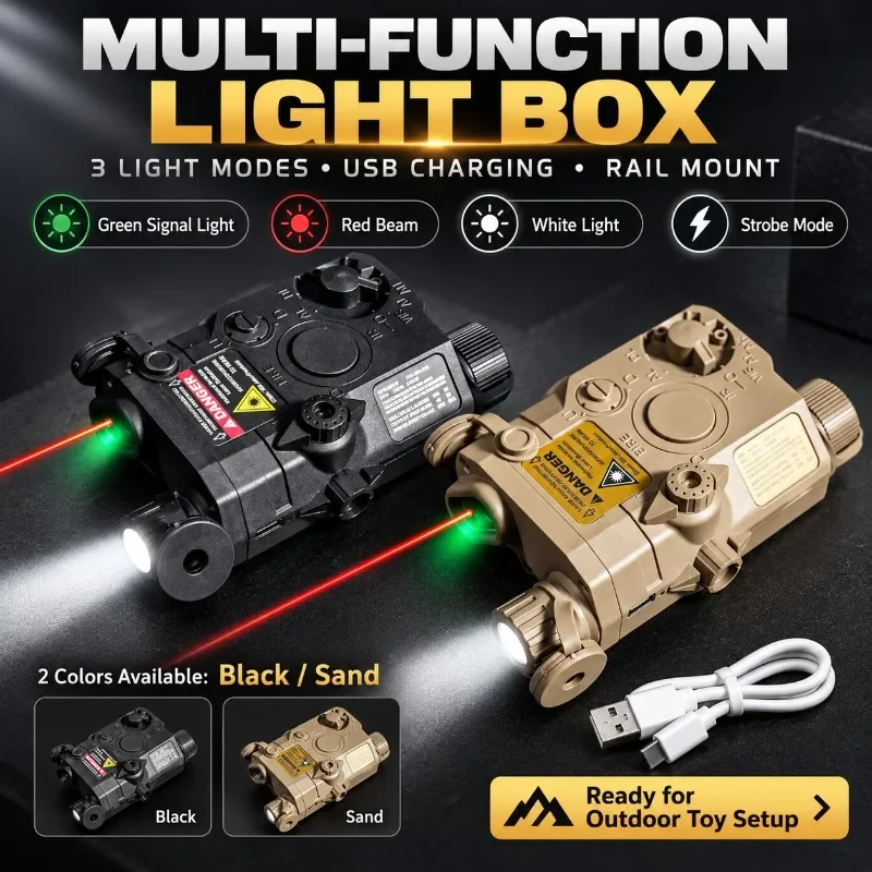 Nylon Light Box With Green Signal Light Red Beam Strobe Effect Rail Mount Battery Powered Toy Component