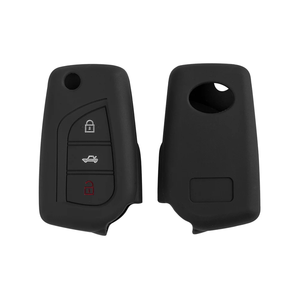 3 Button Silicone Car Remote Key Fob Shell Cover Case For Toyota Auris Corolla Avensis Verso Yaris Aygo Scion TC IM 2015 2016