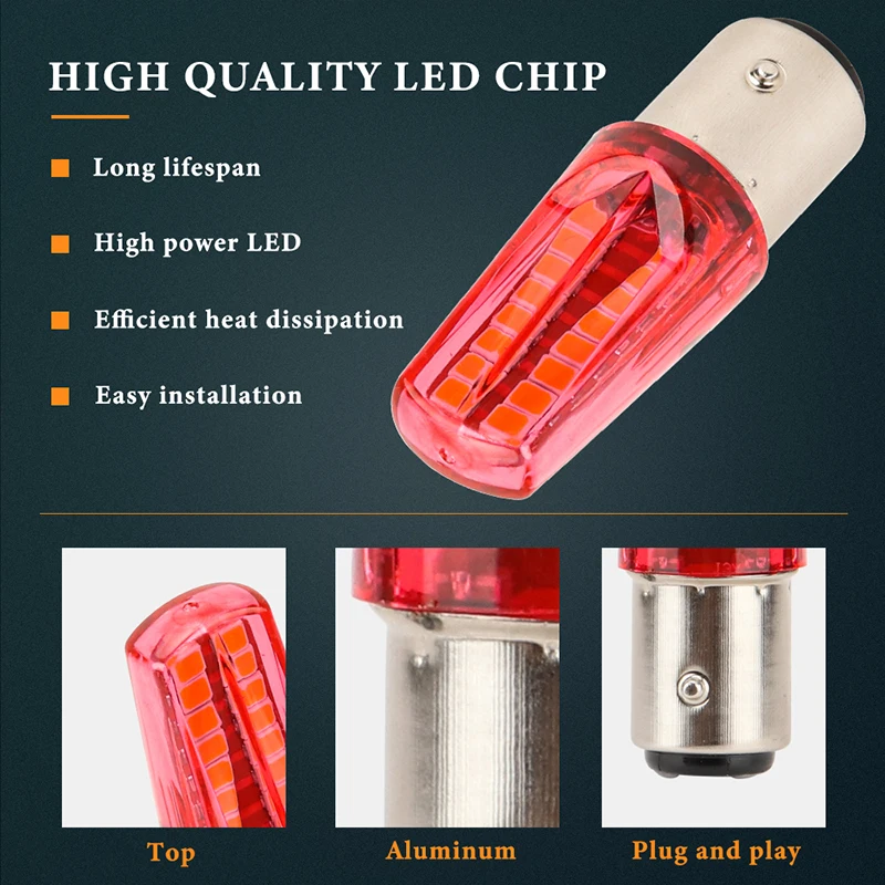 2PCS 1157 BAY15D LED Brake Light P21/5W LED Bulbs Colorful Flashing Indicator Auto Reversing Stop Lamp Parking Signal Lamp