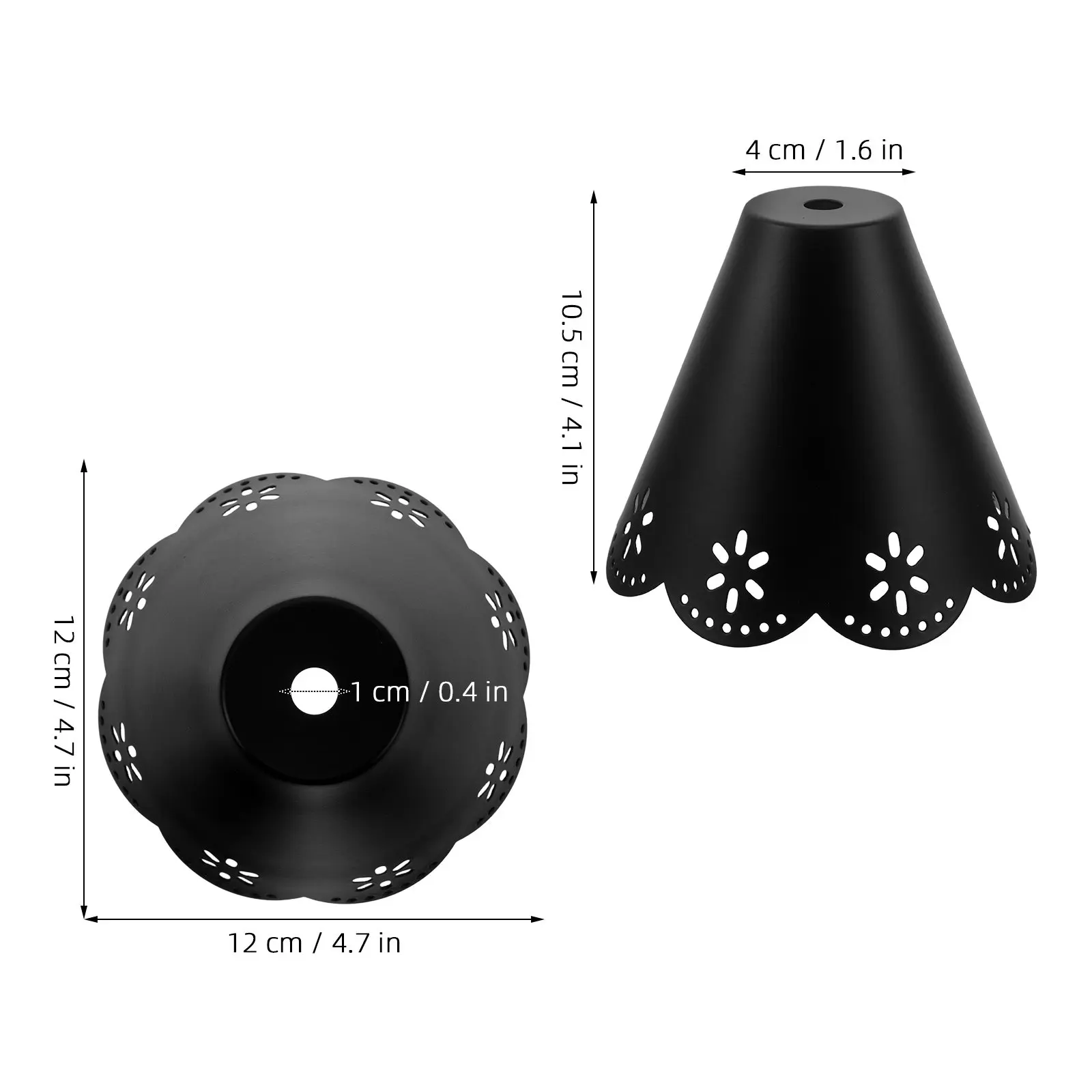 Iron Art Hollow Candle Warmer Lamp Shade Cone Aromatherapy Fragrance Bedside Light Cover White Aroma Lamp Replacement Shade