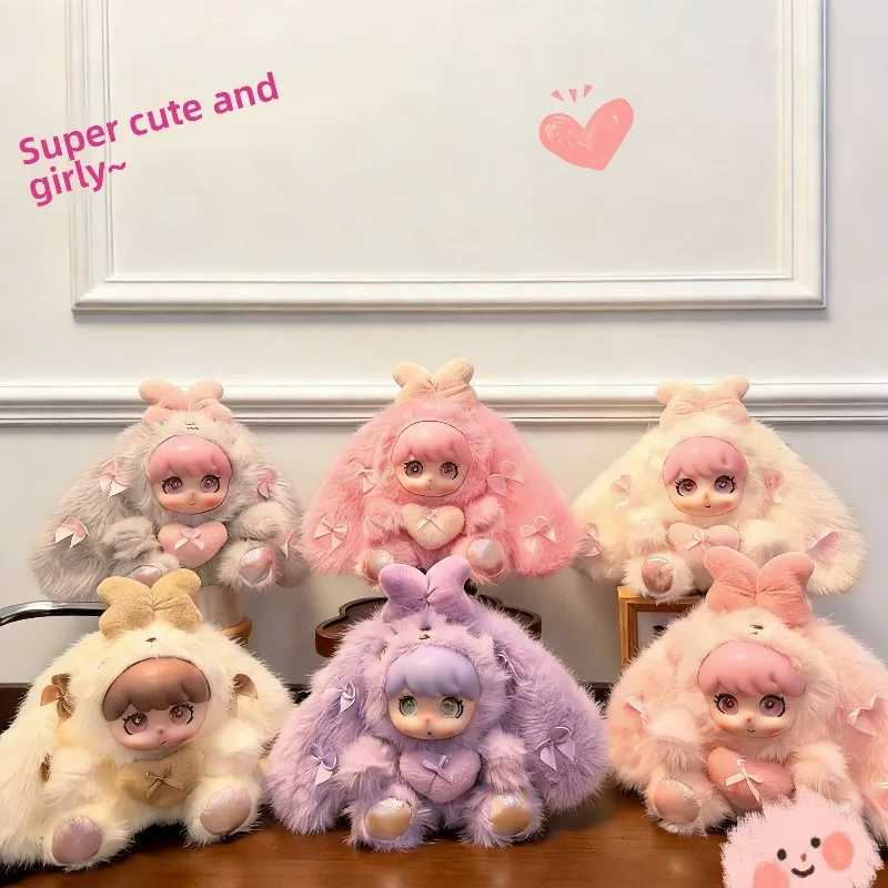 Multicolor Kawaii Plush Rabbit Plush Doll Cute Bow Heart-shaped Series Plush Toy Key Chain Bag Pendant Cute Girl Birthday Gift.