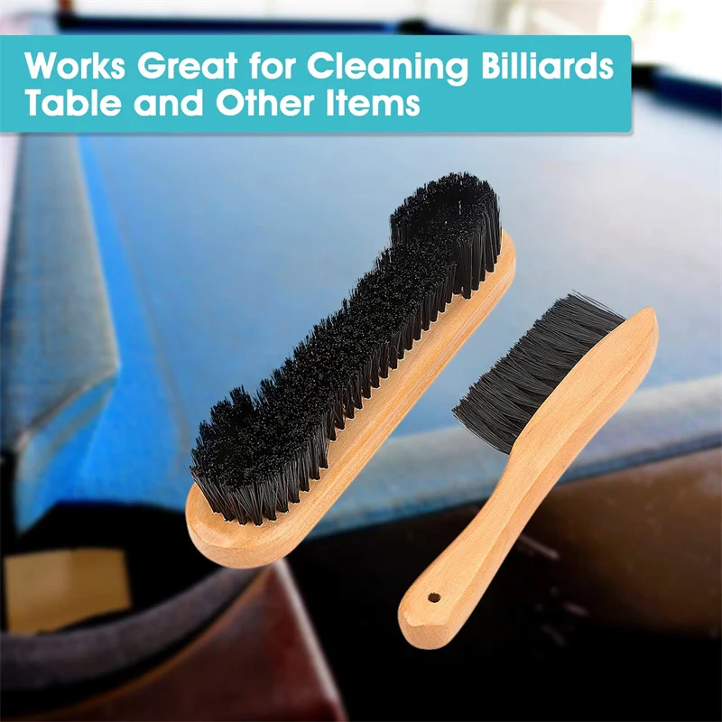 

Billiard Brush Set Billiard Accessories Pool Table Corner Brush and Rail Brush Set Billiard Table Cleaning Kit Table Sweepers
