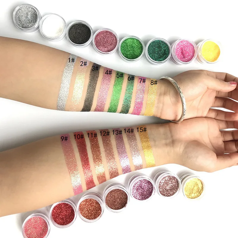 الجملة 15 لون مسحوق ظلال العيون عموم واحد لا شعار