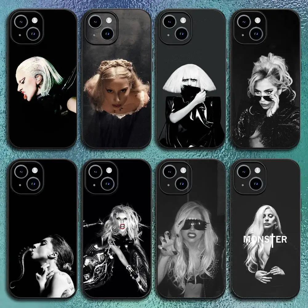 Funda de teléfono Lady Singer Gaga Disease para IPhone 17 12 13 14 15 16Pro Max Plus Classic carcasa suave negra