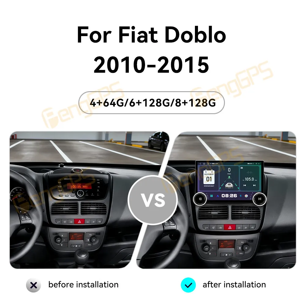 For Fiat Doblo 2010-2015 Android Car Radio Multimedia Video Player Wireless Carplay Autoradio Stereo GPS Navigation Head Unit