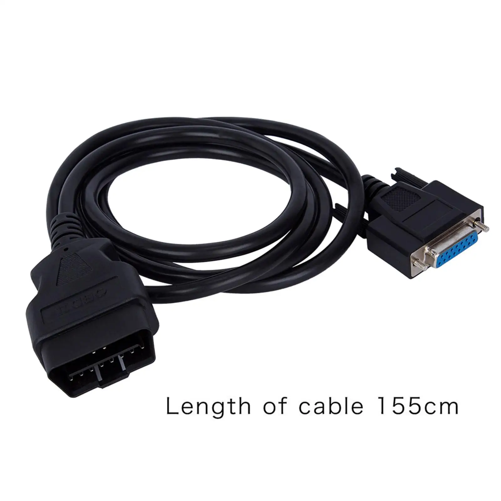 Auto OBD II OBD2 16 Pin Male to Female Extension Cable, OBD 2 to dB15, 155cm