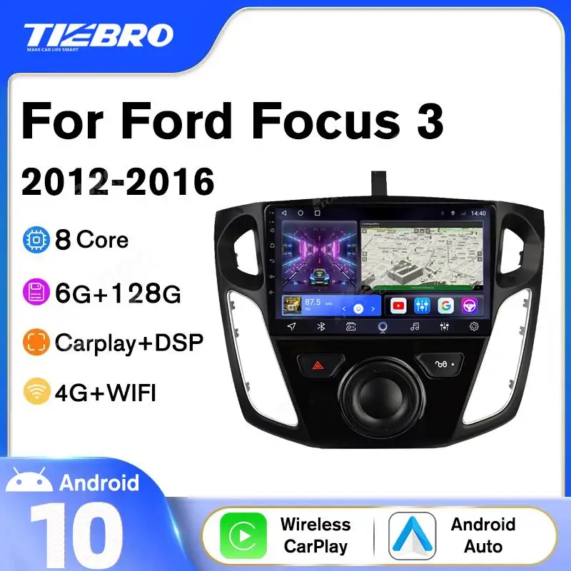 

2din Android 10.0 Car Radio For Ford Focus 3 2012-2016 Car Multimedia Player 2DIN Navigation GPS DSP With Screen IGO Car Play