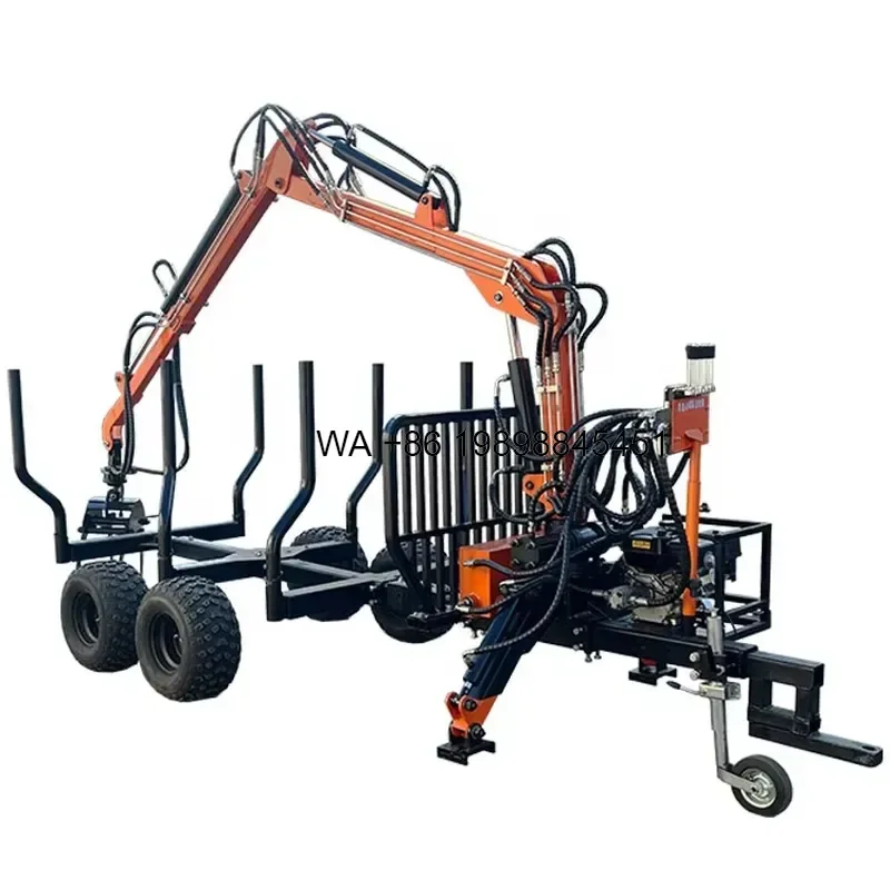 Wmwmnu New Mobile Forestry Equipment Log Timber Grapple Lift Crane Wood Log Trailer Timber Crane