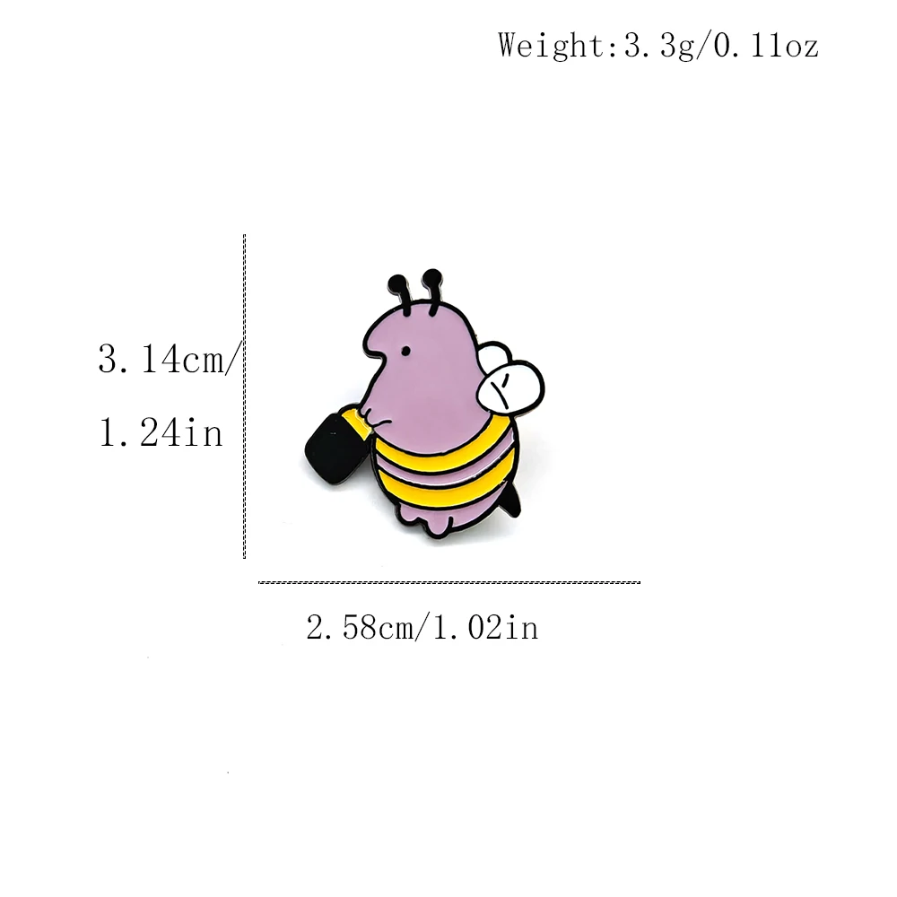 Creative Little Bee Capybara Shaped Badge Personalized Simple Animal Insect Metal Accessories Brooch Collar Needle Gift