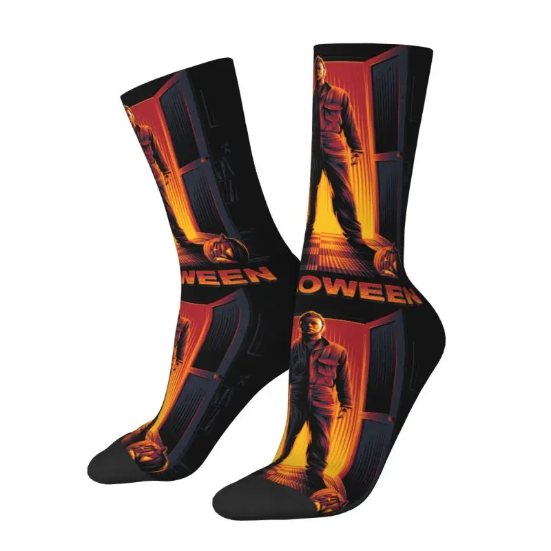 Halloween Horror Movie Men Women Crew Socks Unisex Funny 3D Print Dress Socks