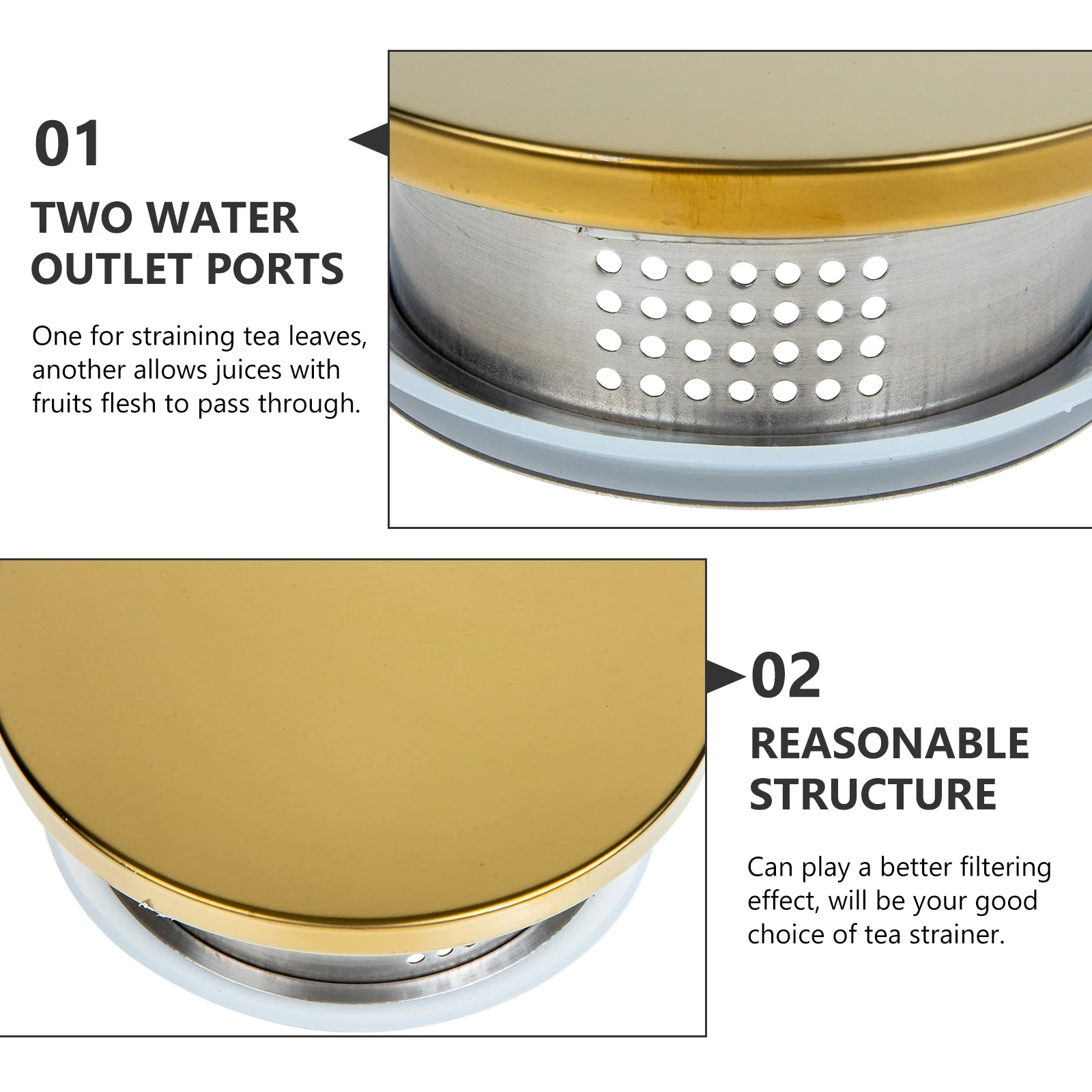 

Cabilock 2 шт., чайник из нержавеющей стали с крышкой, кувшин для напитков, кувшин для воды, герметичный графин с золотой отделкой