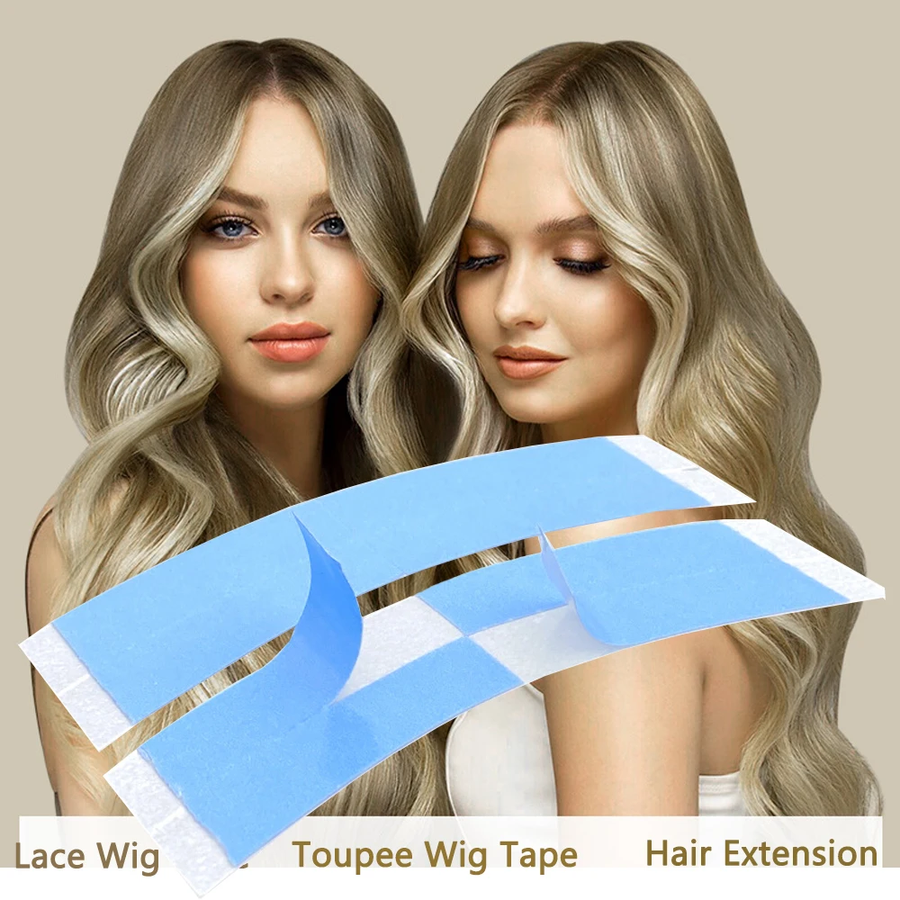 36Pcs/Lot Super Strong Hair Wig Tape Double Adhesive Extension Tape Strips Waterproof For Toupee/Lace Wigs Film C Shap