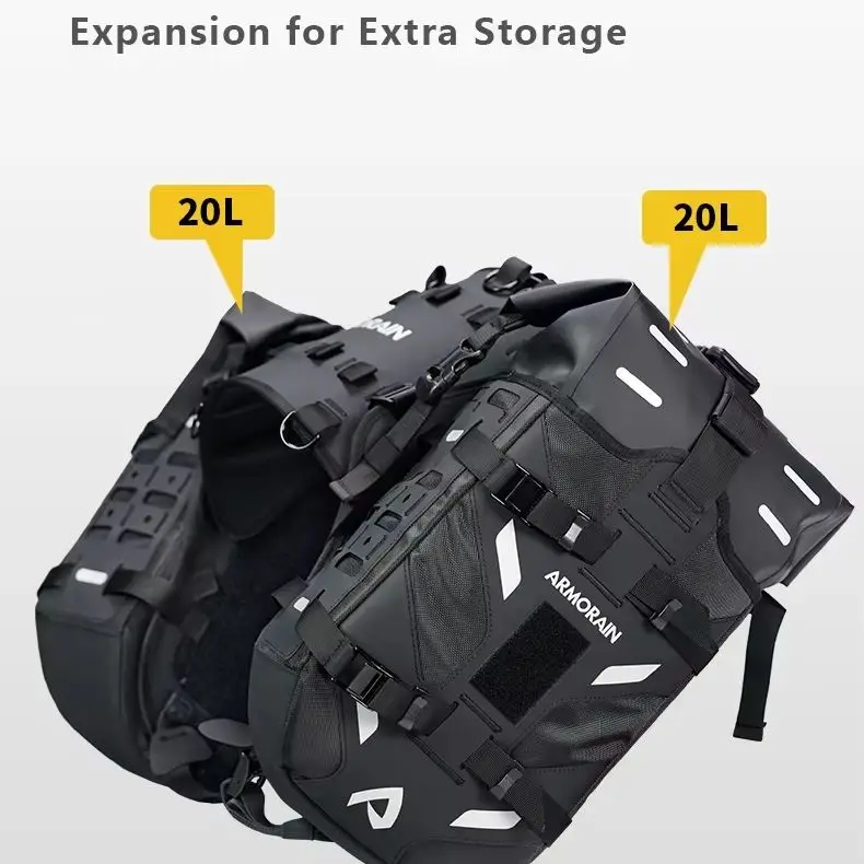 1 Pair Waterproof Motorcycle Tail Bag Sport Luggage Saddle Riding Rear Bag Motorcycle Motorbike Scooter Side Back Seat Bag
