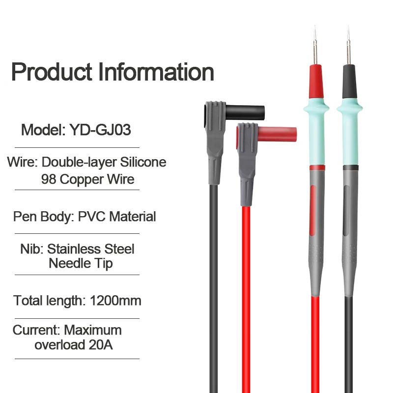 Multimetr sonda drut 1000V 20A precyzyjny pomiar silikonowy linia testowa wielofunkcyjny elektryczny długopis