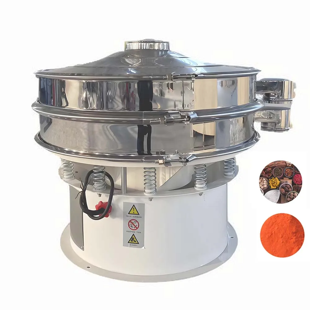 

Round Rotary Vibrating Screen Food Grade Stainless Steel Screening Machine Cereal Vibration Sieve Spice Powder Vibro Separator