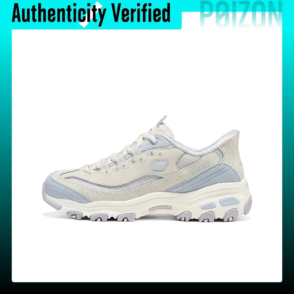 Skechers DLITES Low-top Chunky Sneakers Women's Beige Blue 150866-WLVB