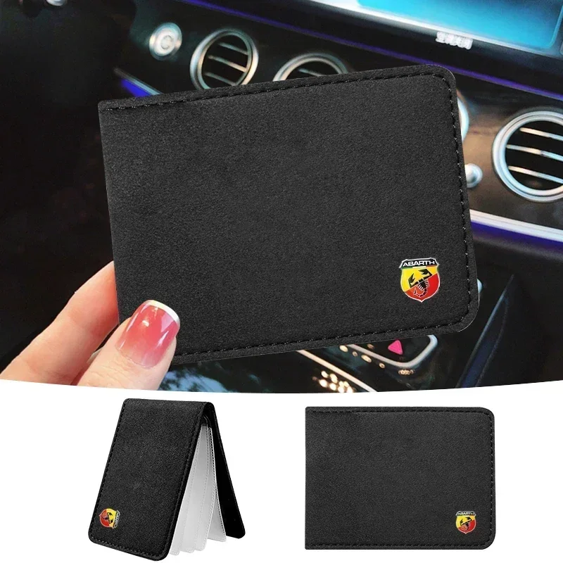 Car Driver License Cover Suede Anti-Fur Car Driving Documents For Fiat Abarth 500 Tipo FR Punto Ducato Stilo Palio Bravo Pondo