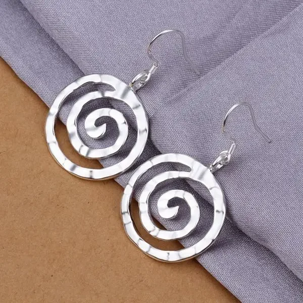 women lady elegant pretty nice hot High quality Silver Plated party Earring Jewelry free shipping factory price E353