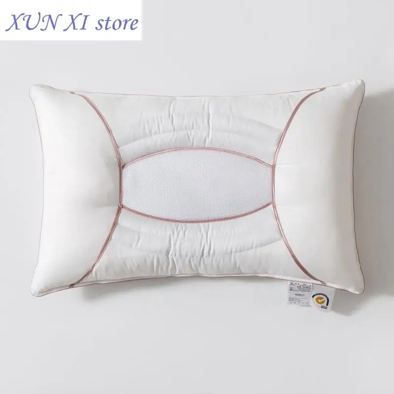 New Cassia Lavender Pillow Bedroom Bed Sleep Cervical Pillow Middle-high Pillow Core Frosted Thickened Machine Wash white Pillow