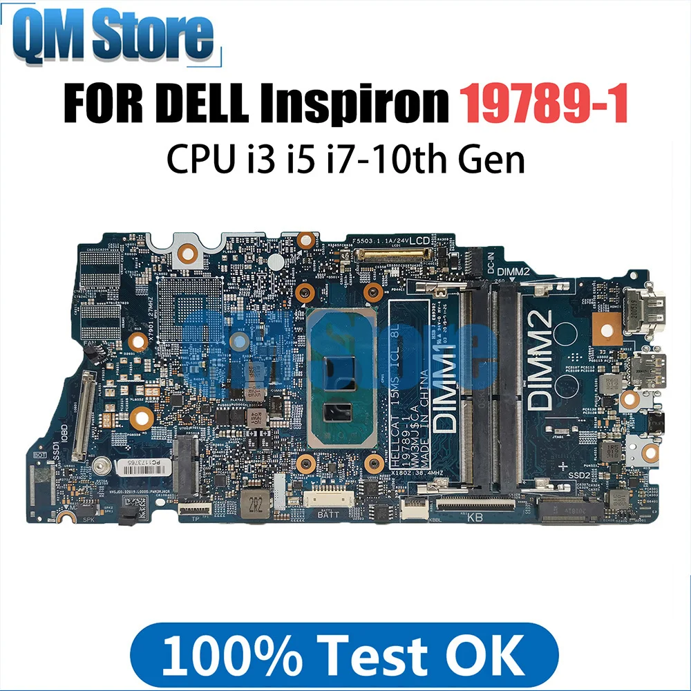 

Notebook Mainboard For Dell Inspiron 15 7500 19789-1 0DG9M2 CN-0GVCY9 laptop Motherboard with i3 i5 i7 10th Gen CPU 100% tested