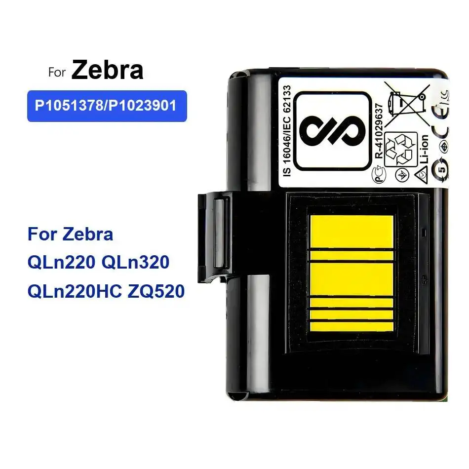 

Аккумулятор 2450 мАч для Zebra Qln220 Qln320 Qln220hc ZQ520 P1051378 P1023901, высокая емкость, долговечность