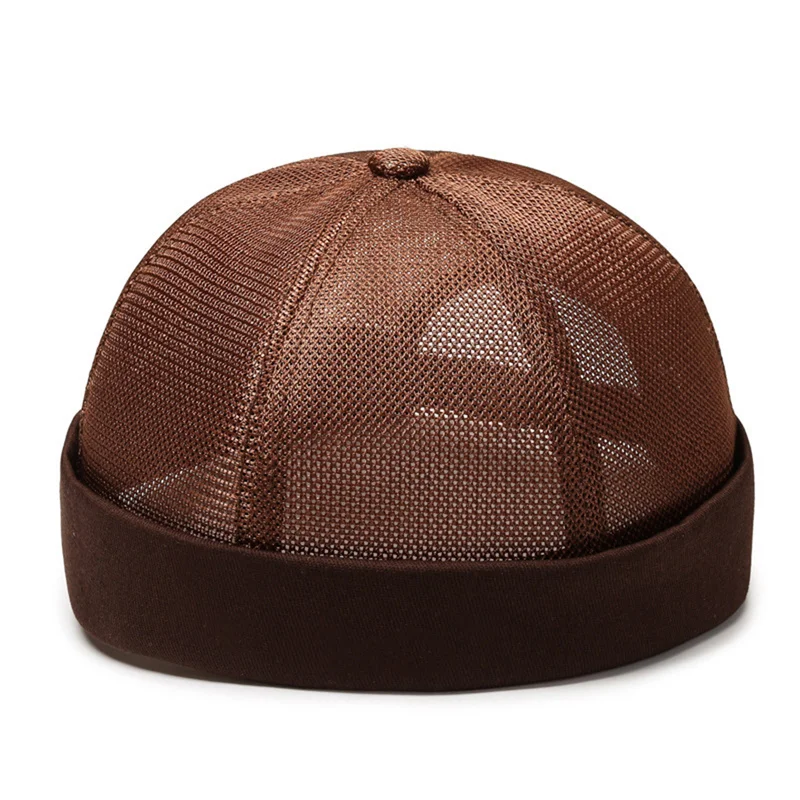 Simple American Retro No Brim No Brim Watermelon round Cap Pure Mesh Hat Breathability Men Women Hip Hop Hat