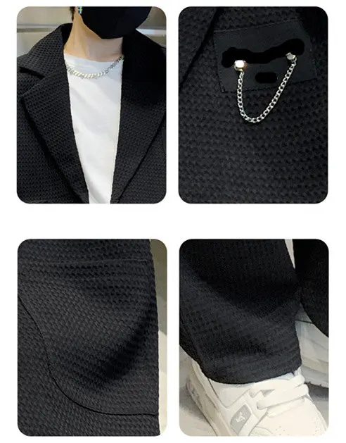 Anzug für Jungen, Blazer + Hose, zweiteilig, schwarz, khaki, Frühling, Herbst, koreanische Kinderkleidung, lässig, formell, weich, für 5 bis 14 Jahre – Detail 14