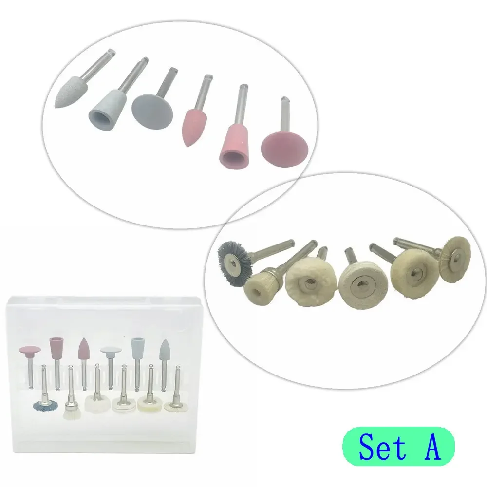 12pcs/Box Dental Composite Polishing Finishing Kit Polisher Silicone RA 2.35mm for Low Speed Hanpiece