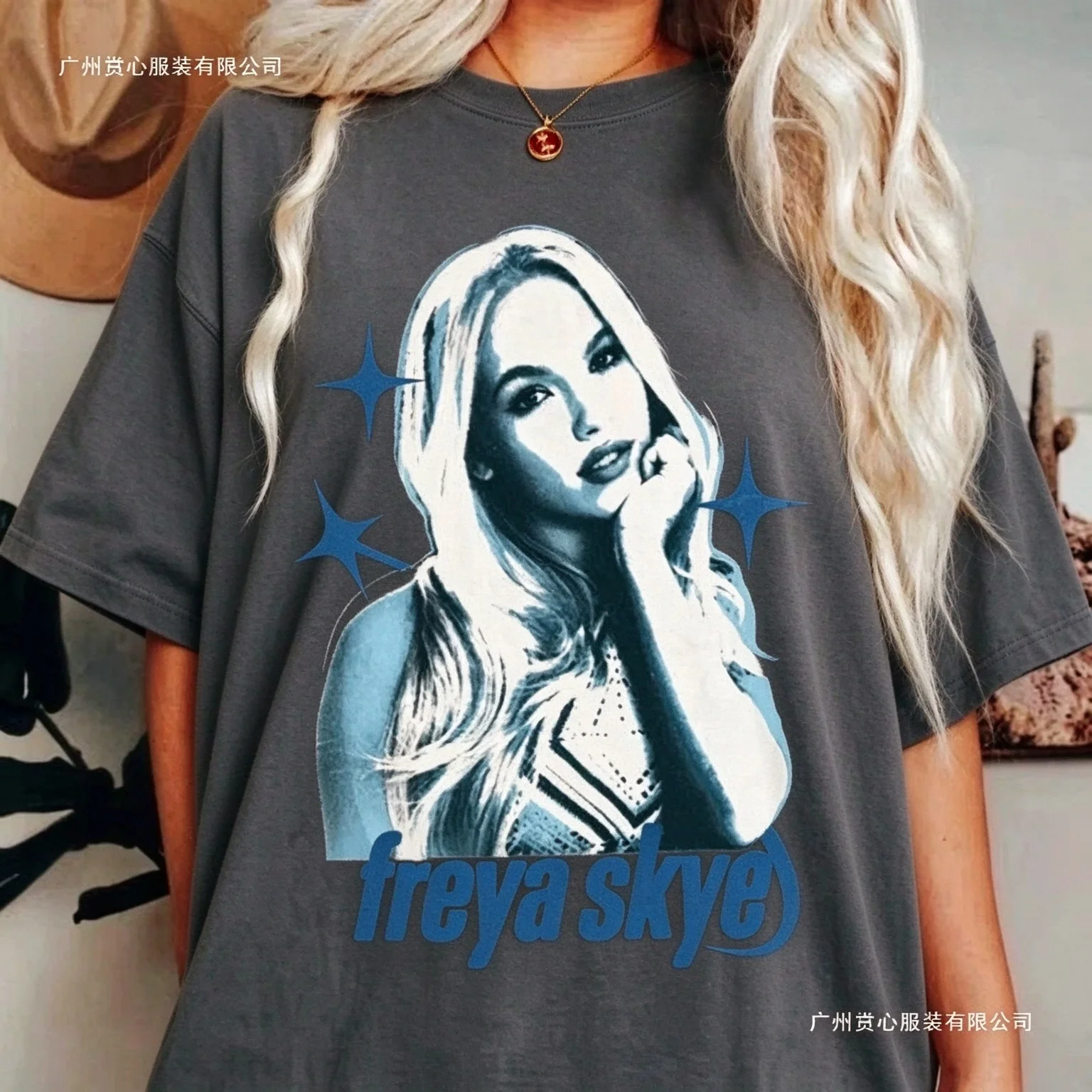 Camiseta Con Retrato De Freya Skye, Gráfico Vintage Con Estrellas, Camiseta Unisex Para Fans Del Concierto, Ropa De Calle