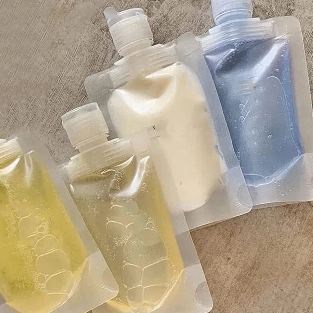 

12 Pcs Storage Bags Leakproof Travel Lotion Pouches Refillable Containers Portable Squeezable Plastic Design