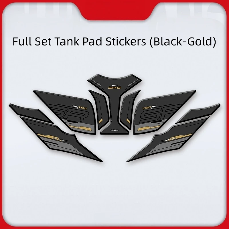 For CFMOTO 750SR‑S Motorcycle Rubber Tank Pad Kit Non‑Slip Wear‑Resistant Sunproof Protective Fuel Tank Decals Mod Accessories