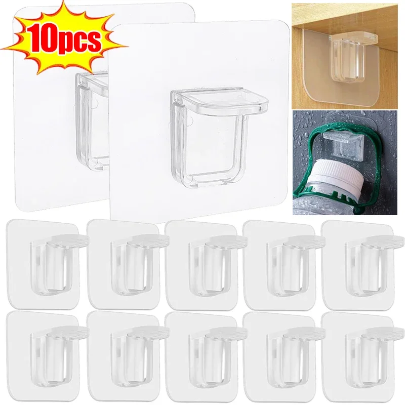 1/10Pcs Adhesive Support Shelf Cabinet Fixed Bracket Hooks Non-Perforated Wardrobe Strong Partition Layer Fixed Paste Hooks