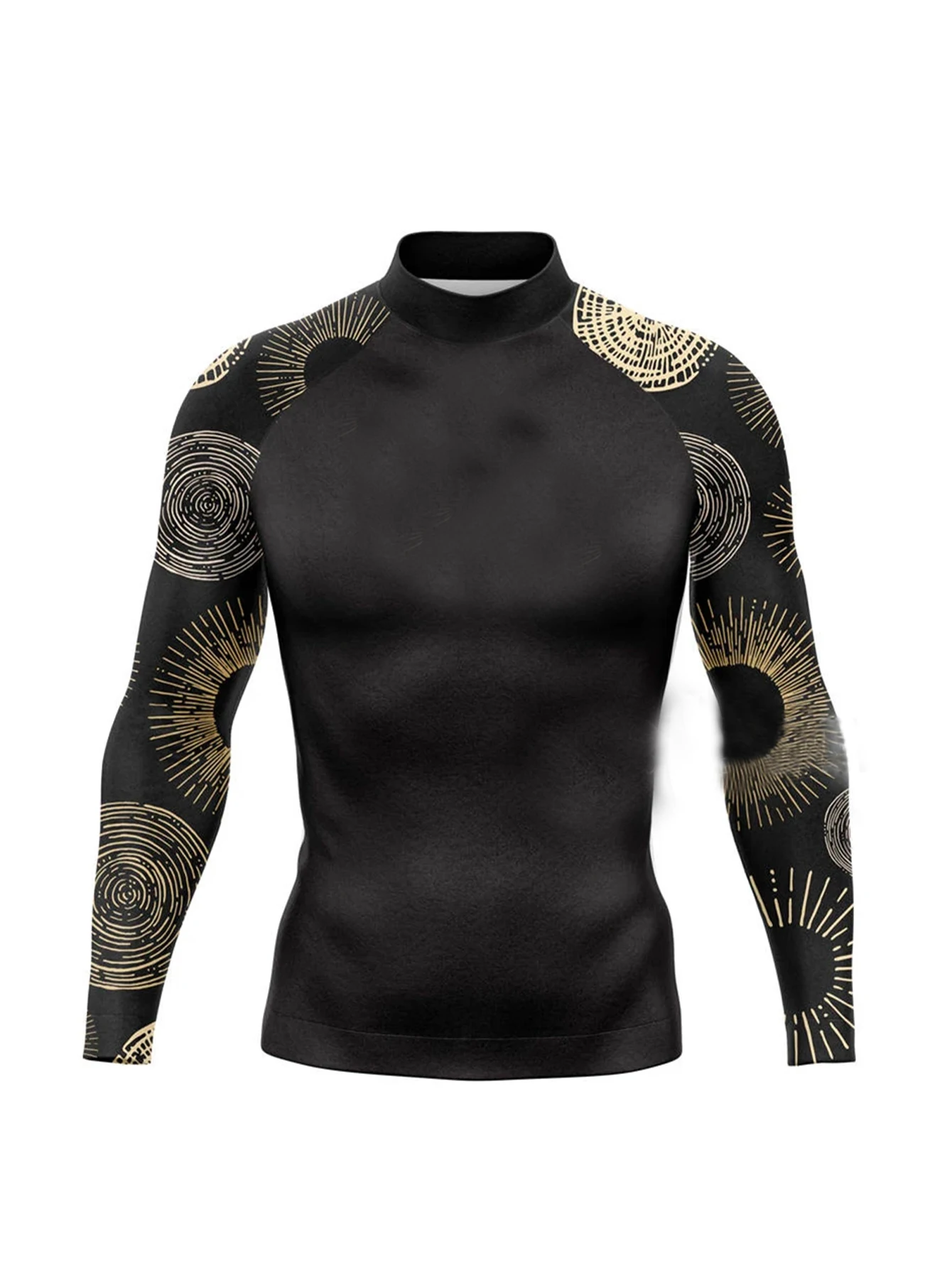 Men's Long Sleeve Surfing Shirt Rashguard Sun Protection Basic Surfing Suit Swimwear Diving Gym Clothes for Watersports