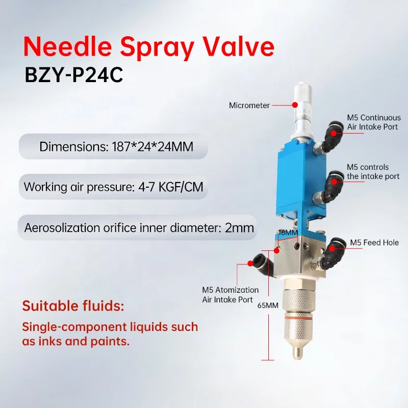 Precision Liquid Spray Valve Pneumatic Dispensing Valve for Adhesive/Glue Grease Application Compatibility 10