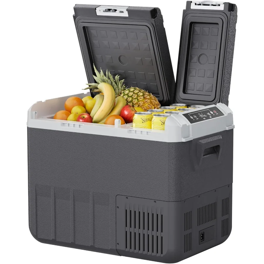 

12 Volt Car Refrigerator 37QT 35L Electric Cooler Dual Zone Portable Freezer with 12/24V DC 100-240V AC -4-68 Car Fridge for Tr