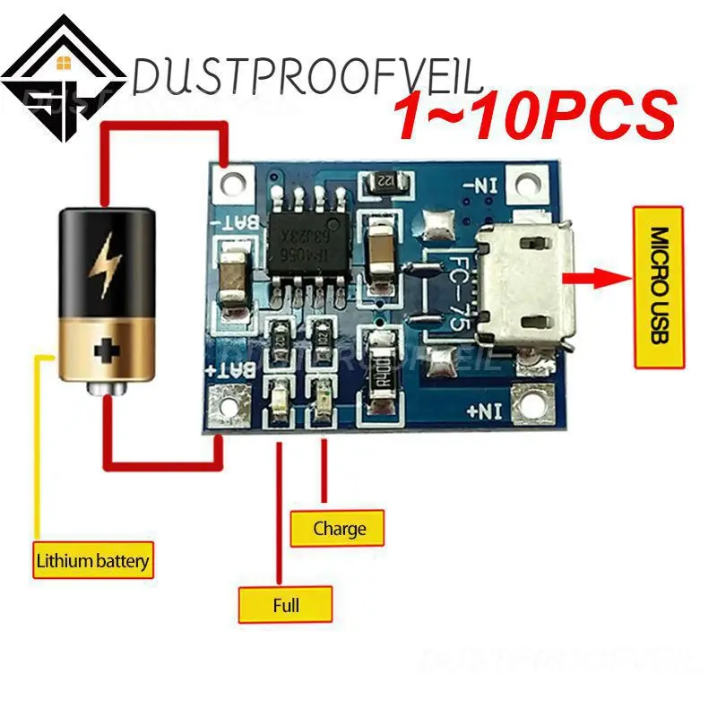 Chargeur de batterie au lithium TP4056, carte de charge technique avec protection, touristes, canonique, Micro USB, Type-C, Mini, 5Vl'autorisation, 18650, 1 à 10 pièces