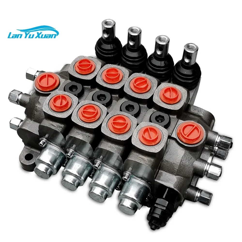 80LPM Overhead Anti-cavitation 4 Spool Hydraulic Sectional Control Valve with Parallel Circuit